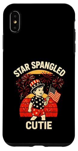 Cooles patriotisches US-Feuerwerk mit Star Spangled Cutie für Kinder Hülle für iPhone XS Max von Patriotic Panache - 4th of July & Memorial Day