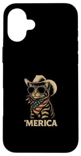 Funny 4th of Juli Merica Kitty Cute Western Cowboy Cat USA Hülle für iPhone 16 Plus Funny 4th of Juli Merica Kitty Cute Western Cowboy Cat USA Hülle für iPhone 16 Plus von Patriotic Panache - 4th of July & Memorial Day