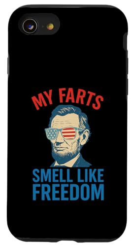 Lustiger 4. Juli Abraham Lincoln Farts Smell Like Freedom Hülle für iPhone SE (2020) / 7 / 8 von Patriotic Panache - 4th of July & Memorial Day