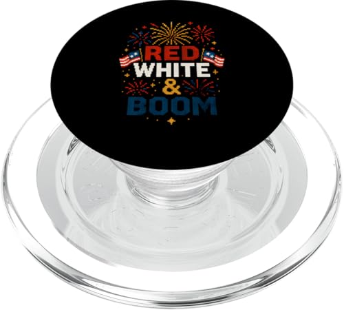Niedliches Feuerwerk 4. Juli Amerika Rot Weiß & Boom 8-Bit PopSockets PopGrip für MagSafe von Patriotic Panache - 4th of July & Memorial Day