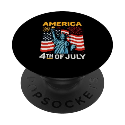 Retro 8-Bit Videospiel 4. Juli Amerika Freiheitsstatue PopSockets Klebender PopGrip Retro 8-Bit Videospiel 4. Juli Amerika Freiheitsstatue PopSockets Klebender PopGrip von Patriotic Panache - 4th of July & Memorial Day