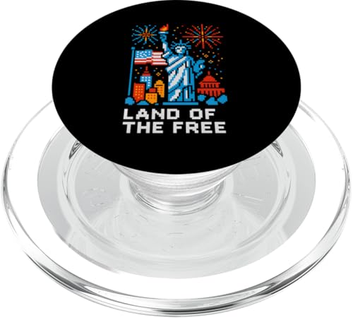 Vintage 4. Juli Amerika Land des kostenlosen 8-Bit-Feuerwerks PopSockets PopGrip für MagSafe Vintage 4. Juli Amerika Land des kostenlosen 8-Bit-Feuerwerks PopSockets PopGrip für MagSafe von Patriotic Panache - 4th of July & Memorial Day