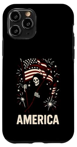 Vintage 4. Juli Freedom Grim Reeper Skelett Feuerwerk Hülle für iPhone 11 Pro von Patriotic Panache - 4th of July & Memorial Day