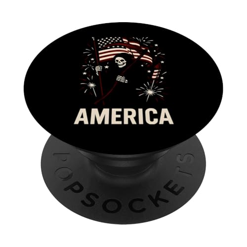 Vintage 4. Juli Freedom Grim Reeper Skelett Feuerwerk PopSockets Klebender PopGrip Vintage 4. Juli Freedom Grim Reeper Skelett Feuerwerk PopSockets Klebender PopGrip von Patriotic Panache - 4th of July & Memorial Day