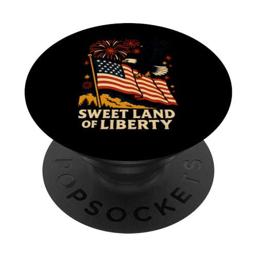 Vintage 4. Juli Sweet Land of Liberty USA Flagge PopSockets Klebender PopGrip von Patriotic Panache - 4th of July & Memorial Day
