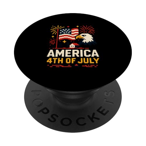 Vintage 8-Bit Videospiel 4. Juli America Eagle 1776 PopSockets Klebender PopGrip Vintage 8-Bit Videospiel 4. Juli America Eagle 1776 PopSockets Klebender PopGrip von Patriotic Panache - 4th of July & Memorial Day