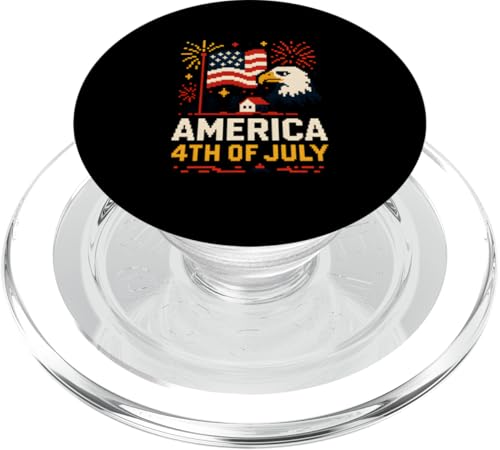 Vintage 8-Bit Videospiel 4. Juli America Eagle 1776 PopSockets PopGrip für MagSafe Vintage 8-Bit Videospiel 4. Juli America Eagle 1776 PopSockets PopGrip für MagSafe von Patriotic Panache - 4th of July & Memorial Day