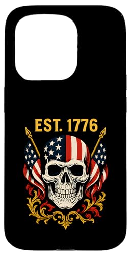 Vintage Totenkopf Tattoo 4. Juli Amerikanische Flagge 1776 Hülle für iPhone 15 Pro Vintage Totenkopf Tattoo 4. Juli Amerikanische Flagge 1776 Hülle für iPhone 15 Pro von Patriotic Panache - 4th of July & Memorial Day