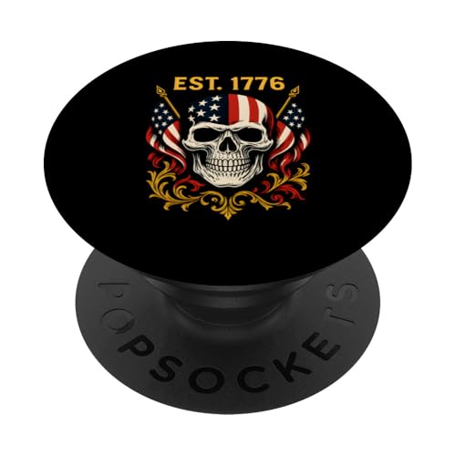 Vintage Totenkopf Tattoo 4. Juli Amerikanische Flagge 1776 PopSockets Klebender PopGrip Vintage Totenkopf Tattoo 4. Juli Amerikanische Flagge 1776 PopSockets Klebender PopGrip von Patriotic Panache - 4th of July & Memorial Day