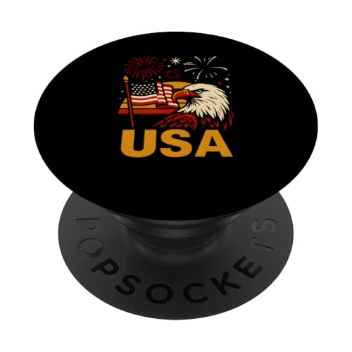 Vintage USA 4. Juli Amerika Retro USA Sonnenuntergang Feuerwerk PopSockets Klebender PopGrip von Patriotic Panache - 4th of July & Memorial Day