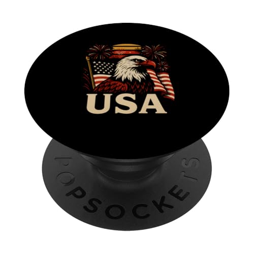 Vintage USA 4. Juli Amerika Retro USA Sonnenuntergang Feuerwerk PopSockets Klebender PopGrip von Patriotic Panache - 4th of July & Memorial Day