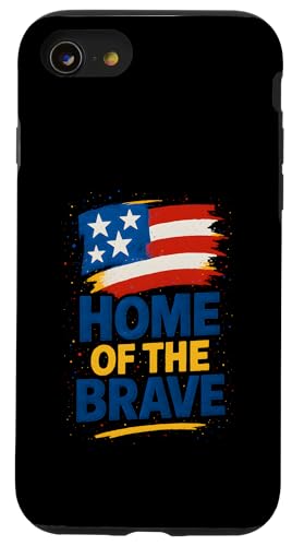 Vintage USA 4. Juli Home Of The Brave Retro Flagge USA Hülle für iPhone SE (2020) / 7 / 8 von Patriotic Panache - 4th of July & Memorial Day