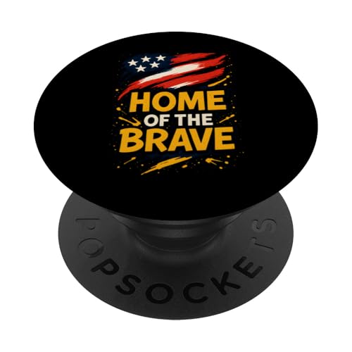 Vintage USA 4. Juli Home Of The Brave Retro Flagge USA PopSockets Klebender PopGrip Vintage USA 4. Juli Home Of The Brave Retro Flagge USA PopSockets Klebender PopGrip von Patriotic Panache - 4th of July & Memorial Day