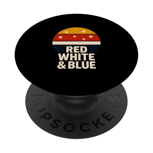 Vintage USA 4. Juli Rot Weiß & Blau Retro Sonnenuntergang USA PopSockets Klebender PopGrip Vintage USA 4. Juli Rot Weiß & Blau Retro Sonnenuntergang USA PopSockets Klebender PopGrip von Patriotic Panache - 4th of July & Memorial Day