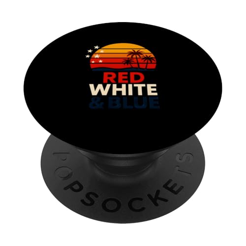 Vintage USA 4. Juli Rot Weiß & Blau Retro Sonnenuntergang USA PopSockets Klebender PopGrip Vintage USA 4. Juli Rot Weiß & Blau Retro Sonnenuntergang USA PopSockets Klebender PopGrip von Patriotic Panache - 4th of July & Memorial Day