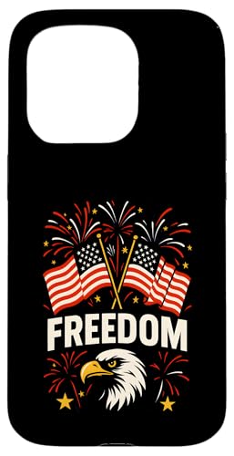 Vintage USA Flagge 4. Juli Freiheit Adler Feuerwerk 1776 Hülle für iPhone 15 Pro von Patriotic Panache - 4th of July & Memorial Day