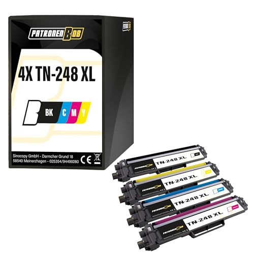 Patronenbob 4X Toner mit Chip Kompatibel TN248XL CMYK für Brother MFC-L8390CDW MFC-L8340CDW HL-L8240CDW HL-L8230CDW Patronenbob 4X Toner mit Chip Kompatibel TN248XL CMYK für Brother MFC-L8390CDW MFC-L8340CDW HL-L8240CDW HL-L8230CDW von Patronenbob