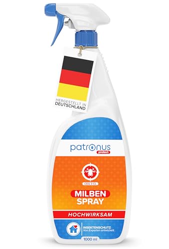 Milbenspray für Matratzen und Polster 1000 ml - speziell für Hausstaub-Allergiker - Milben-Spray mit Sofort- & Langzeitschutz als Abwehr-Mittel gegen Hausstaubmilben - effektiv & laborgeprüft Milbenspray für Matratzen und Polster 1000 ml - speziell für Hausstaub-Allergiker - Milben-Spray mit Sofort- & Langzeitschutz als Abwehr-Mittel gegen Hausstaubmilben - effektiv & laborgeprüft von Patronus