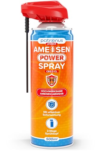 Patronus Ameisen Power Spray CEG 3 CL [500ml] - Ameisenspray mit effektiver Sofortwirkung für Innen & Außen - Abwehr-Mittel gegen Ameisen - hochwirksam (PT19) von Patronus
