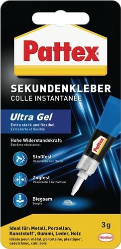12 Stk. Pattex Sekundenkleber Ultra Gel 3g farblos Tube PSG2C / 1865397 12 Stk. Pattex Sekundenkleber Ultra Gel 3g farblos Tube PSG2C / 1865397 von Pattex