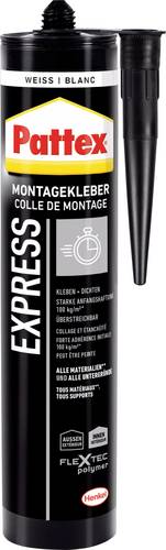 Pattex Express Montagekleber Herstellerfarbe Weiß PTREX 440g von Pattex