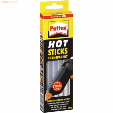 Pattex Heißkleb-Patronen Hot Klebesticks 11mm 200g VE=10 Stück von Pattex