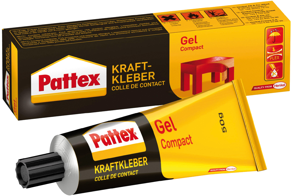 Pattex Kraftkleber Gel Compact, lösemittelhaltig, 50 g Tube von Pattex