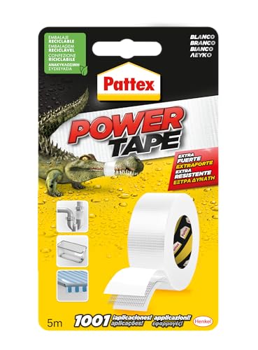 Pattex Power Tape 1658221 Tape, 5 m, weiß, 1 Stück von Pattex