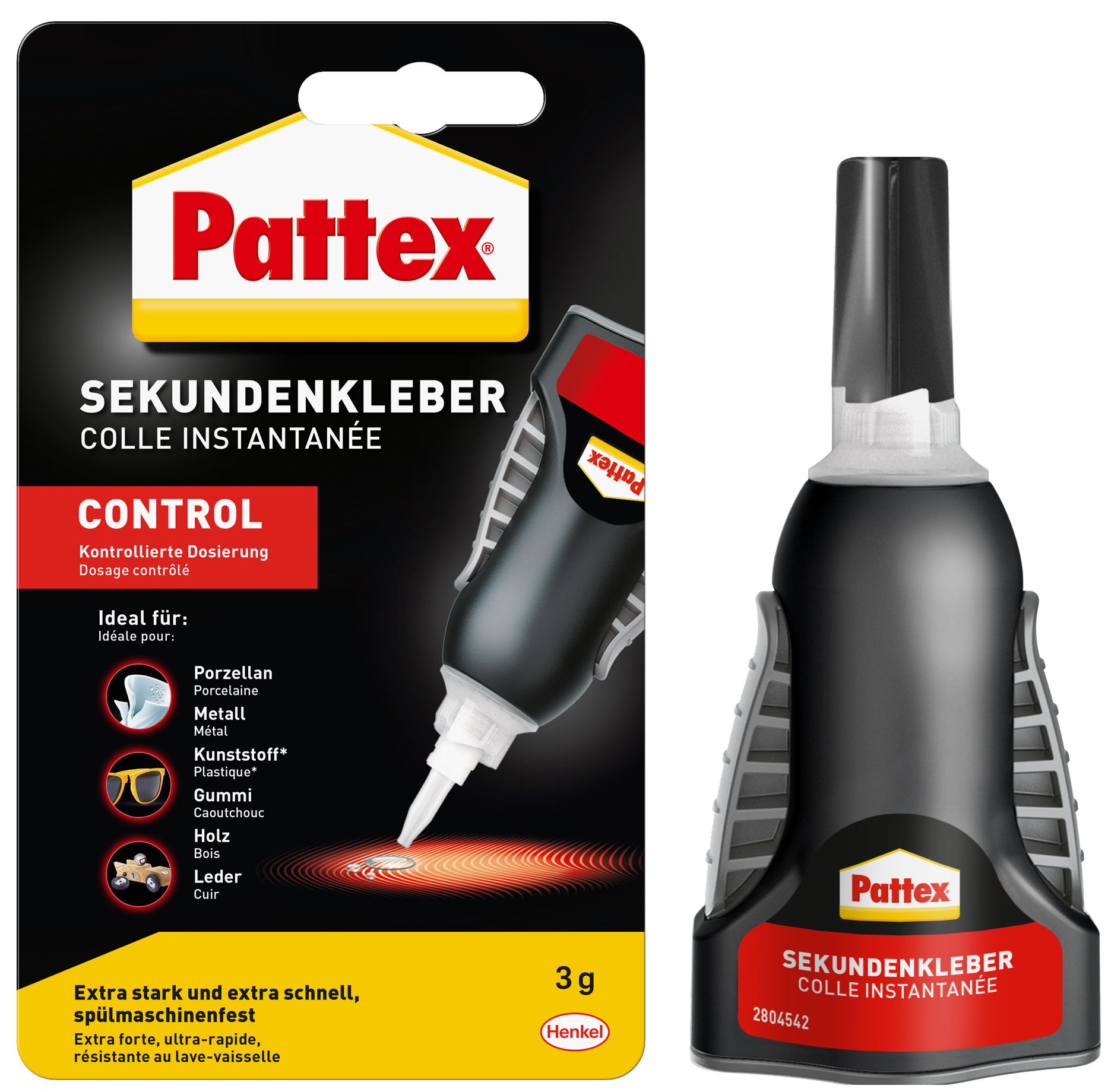 Pattex Sekundenkleber CONTROL, 3 g Flasche von Pattex