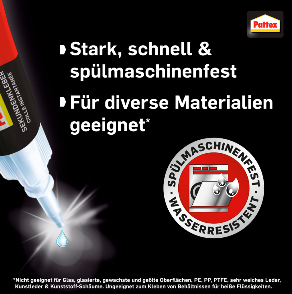 Pattex Sekundenkleber ORIGINAL flüssig, 3 g Tube Pattex Sekundenkleber ORIGINAL flüssig, 3 g Tube von Pattex