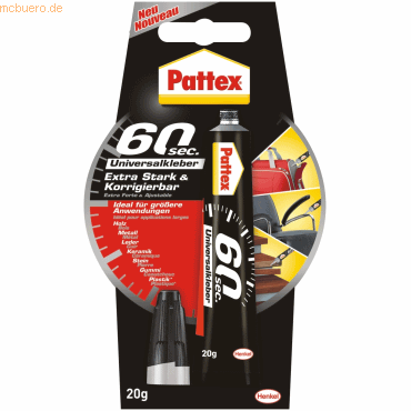 Pattex Universalkleber 60 Sekunden extra stark und korrigierbar 20g Pattex Universalkleber 60 Sekunden extra stark und korrigierbar 20g von Pattex