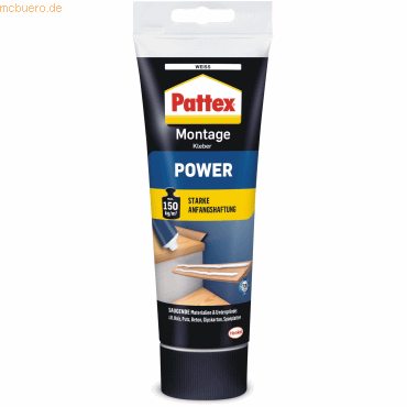 6 x Pattex Universalklebstoff Montage Power Tube 250g weiß von Pattex