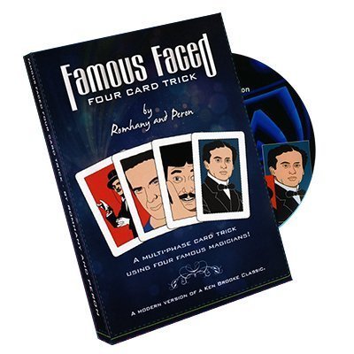 Famous Faced - Four Card Trick (gimmicks & DVD) by Paul Romhany - Trick von SOLOMAGIA