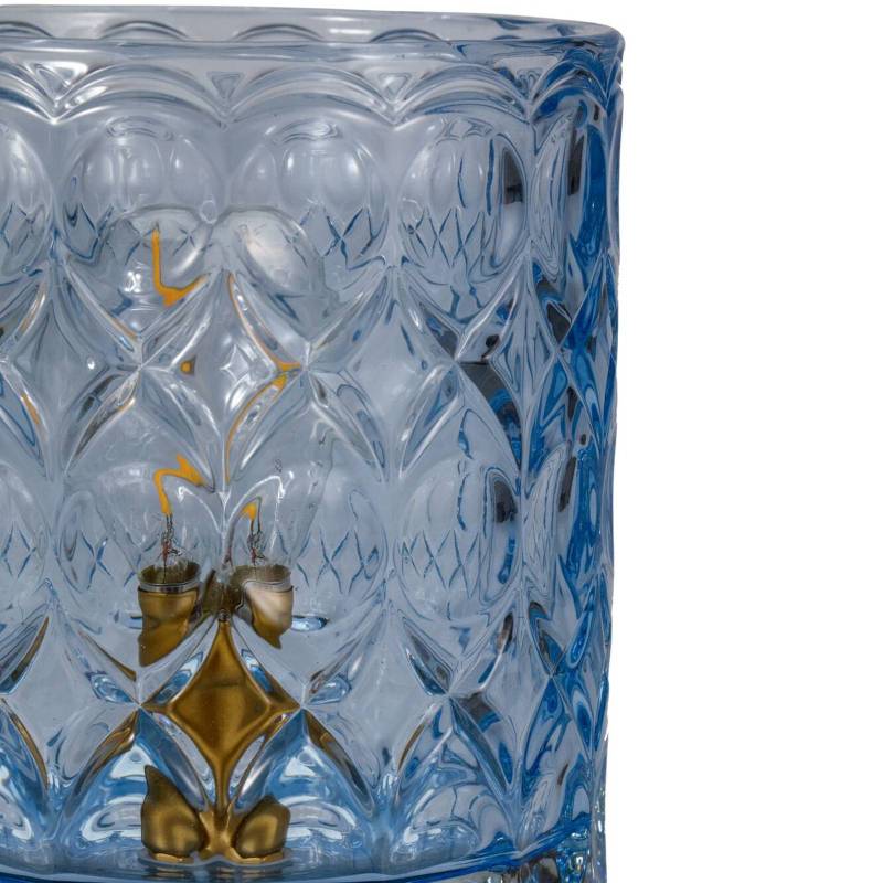 Pauleen Chic Glamour E14-LED Batterie blau Metall von Pauleen
