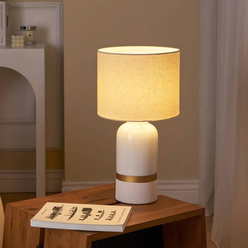 Pauleen Glowing Soul Tischlampe, Stoff und Keramik von Pauleen