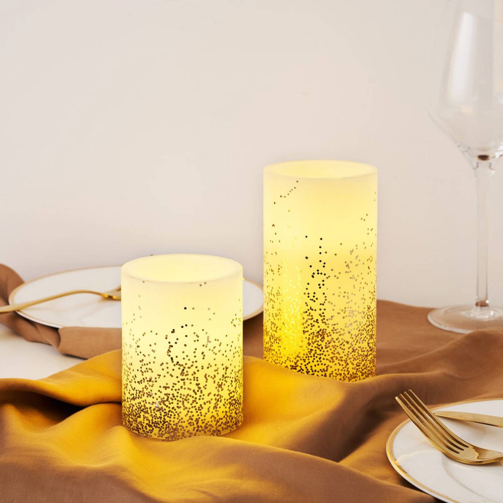 Pauleen Golden Glitter Candle LED-Kerze 2er Set von Pauleen