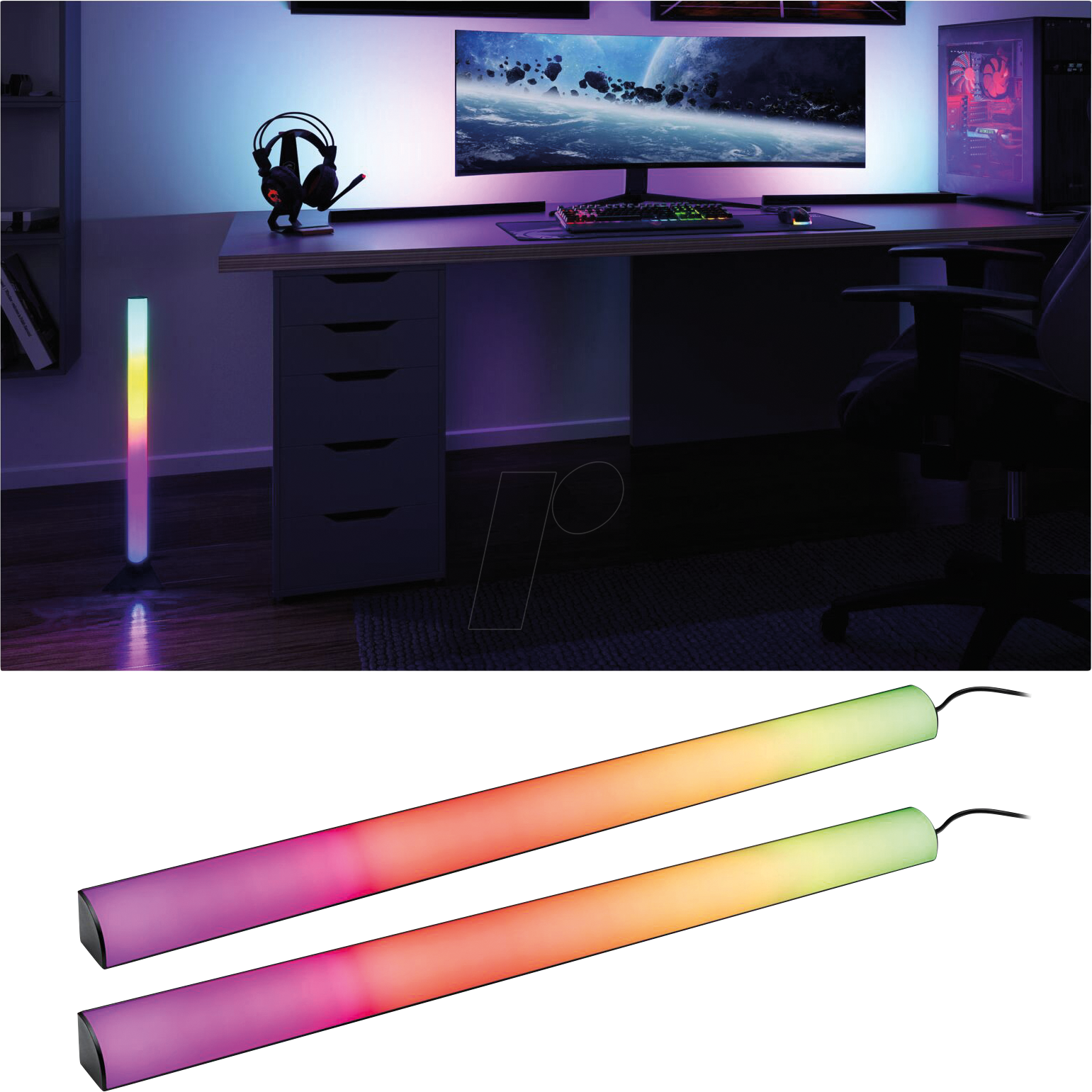 PLM 78879 - Lightbar Set Dynamic Rainbow 2x60cm von Paulmann