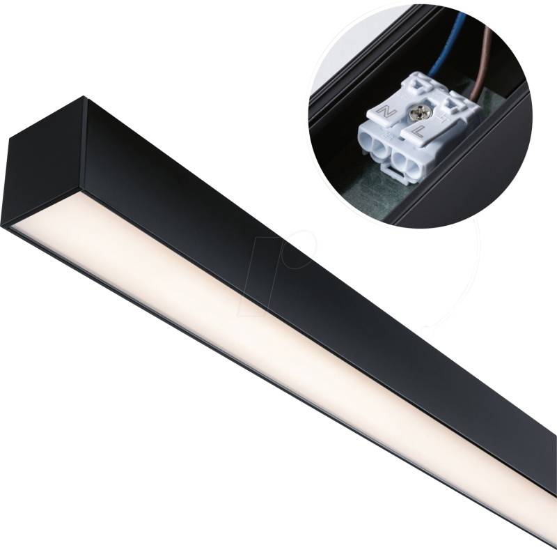 PLM 98204 - Linion Einspeisung Power Channel, 1 m, 17 W, 3000 K, schwarz von Paulmann