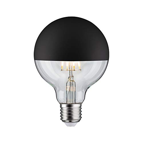 Paulmann 28676 LED Lampe Filament G95 6W Leuchtmittel Kopfspiegel Schwarz matt 2700K Warmweiß dimmbar E27, 1 Stück (1er Pack) von Paulmann