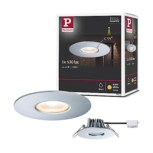 Paulmann 79666 Outdoor House LED Außeneinbauleuchte 230V Einbauleuchte IP44 Warmweiß 4,4W 34° Einbaustrahler Ultraflach Deckenleuchten Deckenstrahler von Paulmann