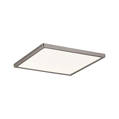 Paulmann 92939 LED Panel Areo eckig incl. 1x12 Watt IP44 dimmbar Deckenlampe Nickel matt Deckenleuchte Kunststoff Wohnzimmerlampe 3000 K von Paulmann