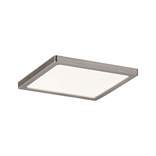 Paulmann 92940 LED Panel Areo eckig incl. 1x8 Watt IP44 dimmbar Deckenlampe Nickel matt Deckenleuchte Kunststoff Wohnzimmerlampe 3000 K von Paulmann