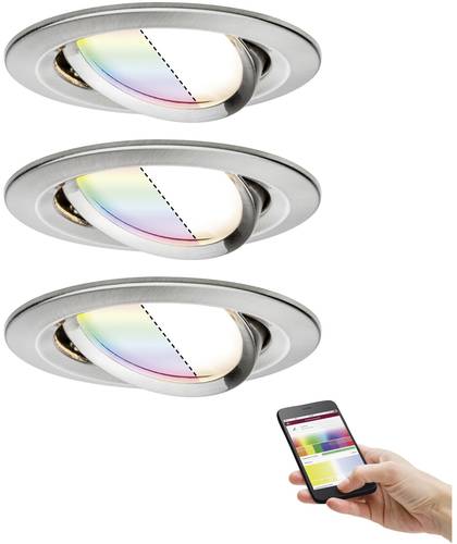 Paulmann 92965 LED-Einbauleuchte 3er Set LED 15.6W Eisen (gebürstet) von Paulmann