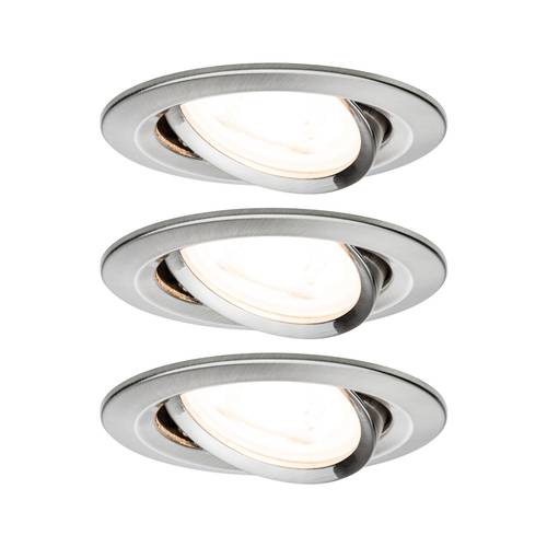 Paulmann 93429 Nova Einbauleuchte 3er Set LED GU10 19.5W Eisen (gebürstet) von Paulmann