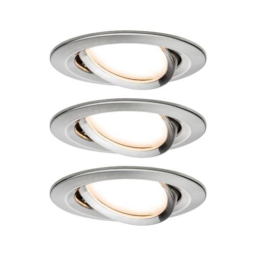 Paulmann 93483 Nova Einbauleuchte 3er Set LED LED 6W Eisen (gebürstet) von Paulmann