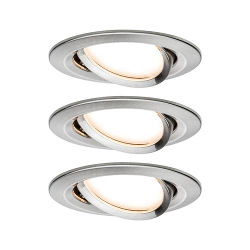 Paulmann 93483 Nova Einbauleuchte 3er Set LED LED 6W Eisen (gebürstet) von Paulmann