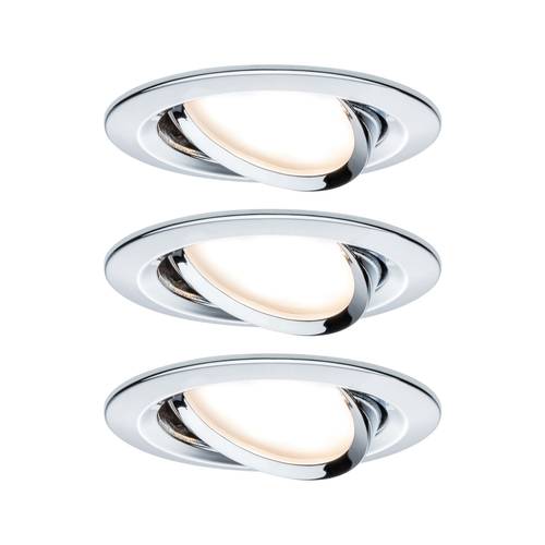 Paulmann 93488 Nova Einbauleuchte 3er Set LED LED 18W Chrom (glänzend) von Paulmann