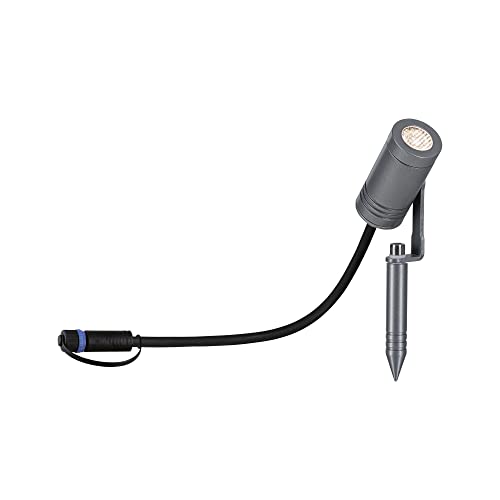 Paulmann 94368 Plug & Shine LED Außenleuchte Gartenstrahler Radix IP65 3000K 6W Grau dimmbar Gartenbeleuchtung System Aluminium von Paulmann