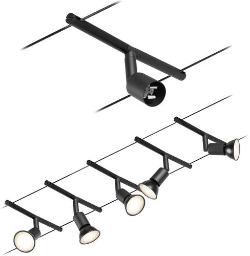 Paulmann 94446 Seil-Komplettsystem GU5.3 Schwarz (matt), Chrom von Paulmann