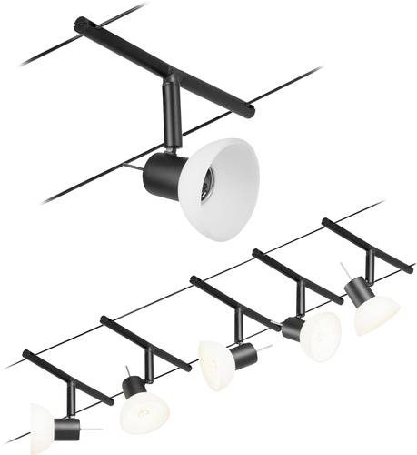 Paulmann 94450 Seil-Komplettsystem GU5.3 Schwarz (matt), Chrom von Paulmann